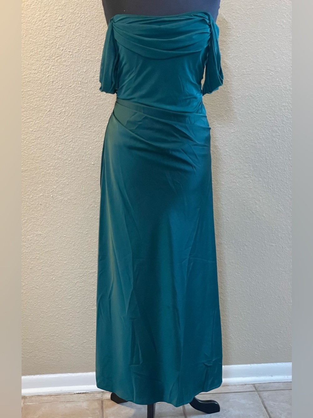 Hello Molly Women’s Satin Maxi Dress Teal Size XL US 10 - Picture 3 of 16